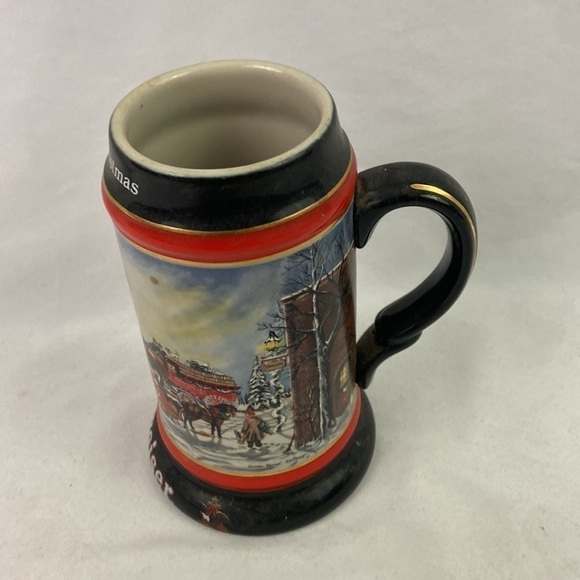 Vtg Budweiser Christmas Susan Sampson Beer Stein - Picture 3 of 8